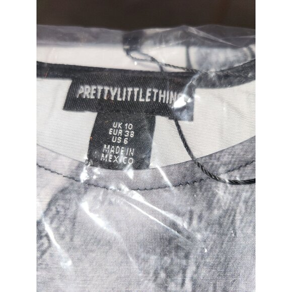 PrettyLittleThing Black Printed Skirt & Top Set Long Sleeve Size 6 - Picture 5 of 6